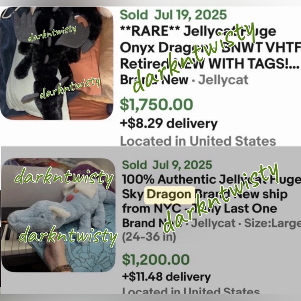 BNWT RETIRED FIRST EDITION JELLYCAT SAGE DRAGON LARGE/MEDIUM 20”-27” approx - Picture 13 of 15